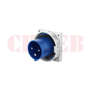 125A 3-Pin Appliance Inlet, IP67, 230V, IEC 60309 Blue Panel Mounted Device Inlet (6h)