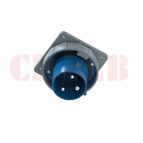125A 3-Pin Appliance Inlet, IP67, 230V, IEC 60309 Blue Panel Mounted Device Inlet (6h)