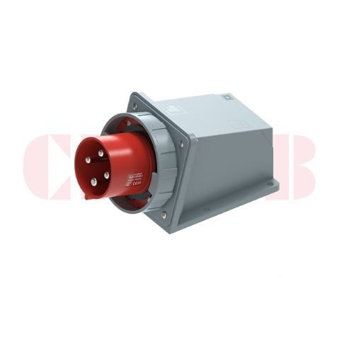 125A 4P IEC 60309 Panel Mounted Industrial Plug, 400V, IP67