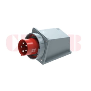 125A 5P IEC 60309 Panel Mounted Industrial Plug, 400V, IP67