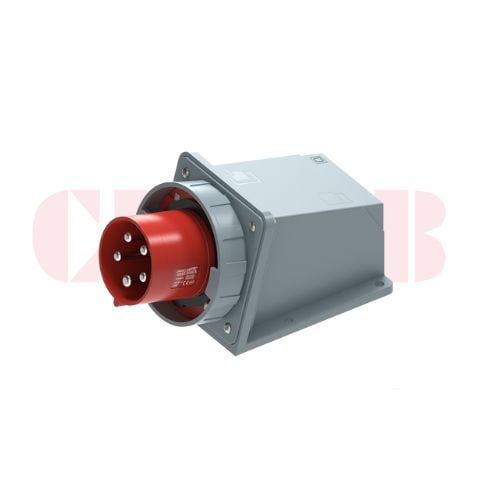 125A 5P IEC 60309 Panel Mounted Industrial Plug, 400V, IP67