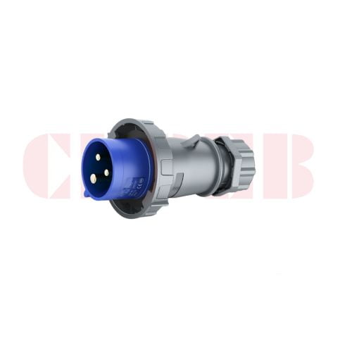 16A 3-Pin Industrial Plug, IP67, 230V, IEC 60309 CEE Plug (6h)