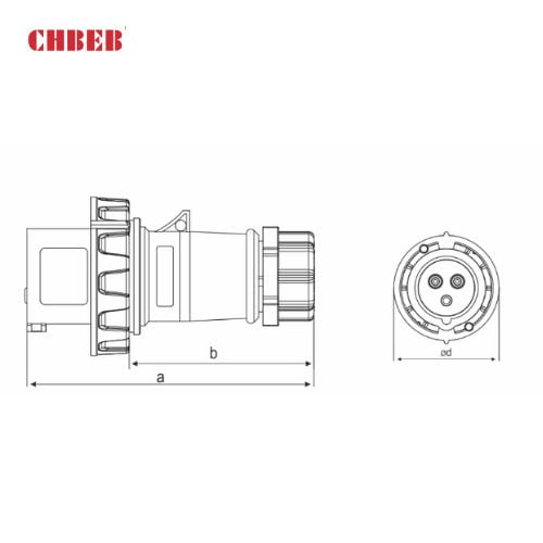 16A 3-Pin Industrial Plug, IP67, 230V, IEC 60309 CEE Plug (6h)