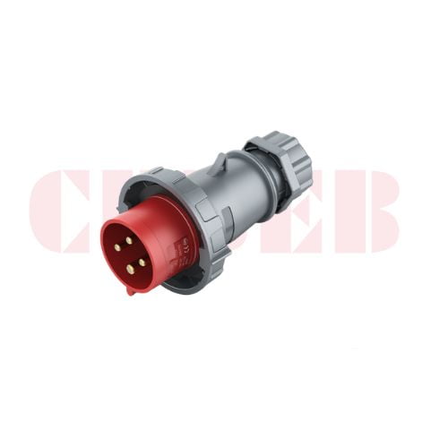 32A 4-Pin Industrial Plug, IP67, 400V, IEC 60309 CEE Plug (6h)