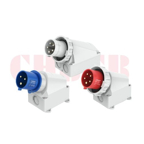 16A 4P IEC 60309 Wall Mounted Industrial Plug, 400V, IP67