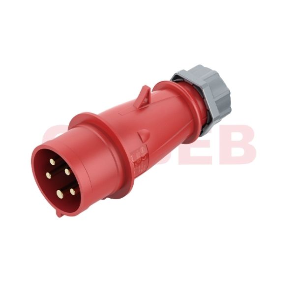 CHBEB 16A 5-Pin Industrial Plug, IP44, 400V, IEC 60309 Red CEE Plug (6h)