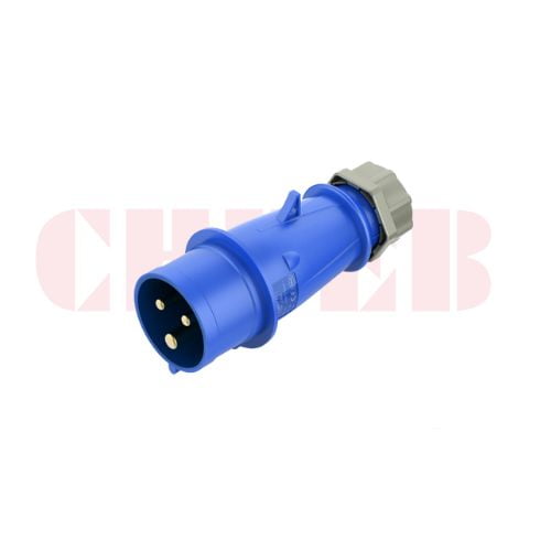 32A 3-Pin Industrial Plug, IP44, 230V, IEC 60309 CEE Plug (6h)