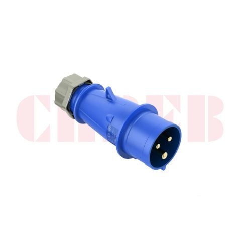 32A 3-Pin Industrial Plug, IP44, 230V, IEC 60309 CEE Plug (6h)
