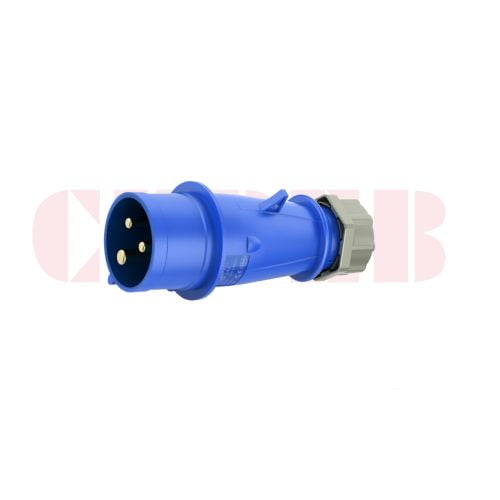 32A 3-Pin Industrial Plug, IP44, 230V, IEC 60309 CEE Plug (6h)