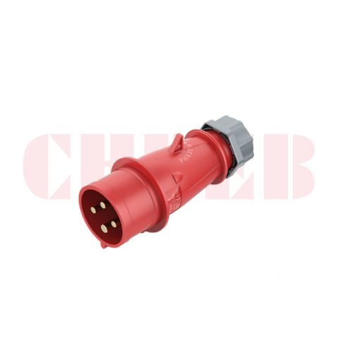 32A 4-Pin Industrial Plug, IP44, 400V, IEC 60309 (6h)