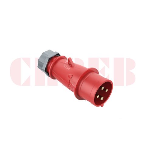 32A 4-Pin Industrial Plug, IP44, 400V, IEC 60309 (6h)
