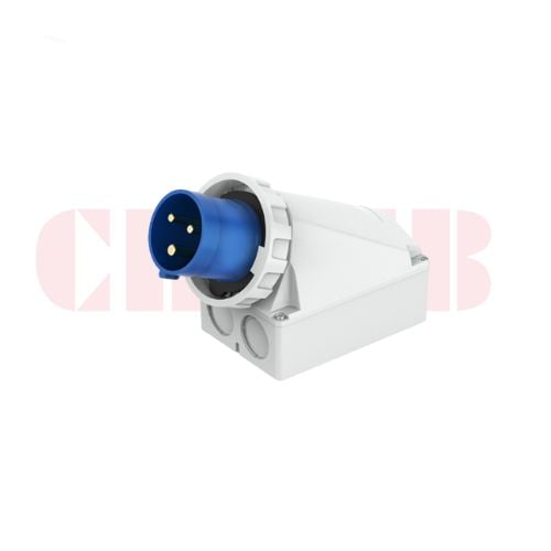 63A 3P IEC 60309 Wall Mounted Industrial Plug, 230V, IP67