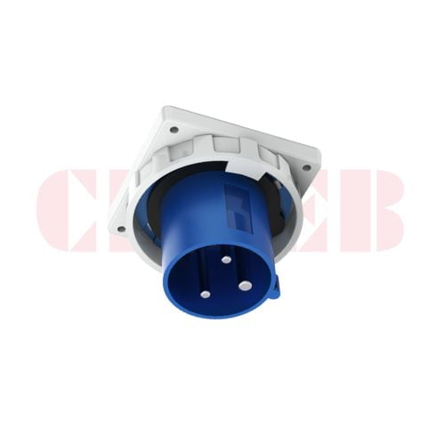 63A 3-Pin Appliance Inlet, IP67, 230V, IEC 60309 Blue Panel Mounted Device Inlet (6h)