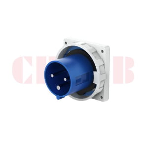 63A 3-Pin Appliance Inlet, IP67, 230V, IEC 60309 Blue Panel Mounted Device Inlet (6h)