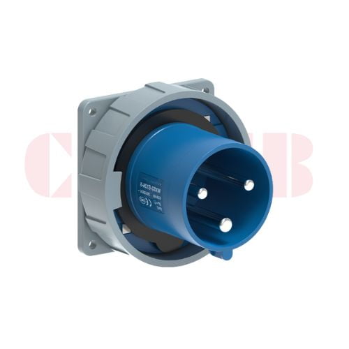 63A 3-Pin Appliance Inlet, IP67, 230V, IEC 60309 Blue Panel Mounted Device Inlet (6h)
