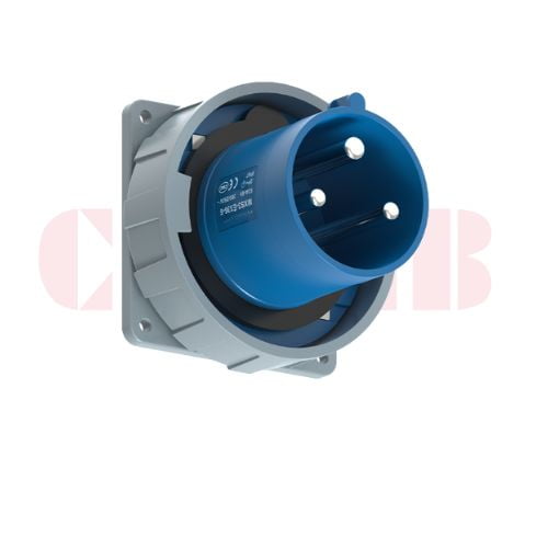 63A 3-Pin Appliance Inlet, IP67, 230V, IEC 60309 Blue Panel Mounted Device Inlet (6h)