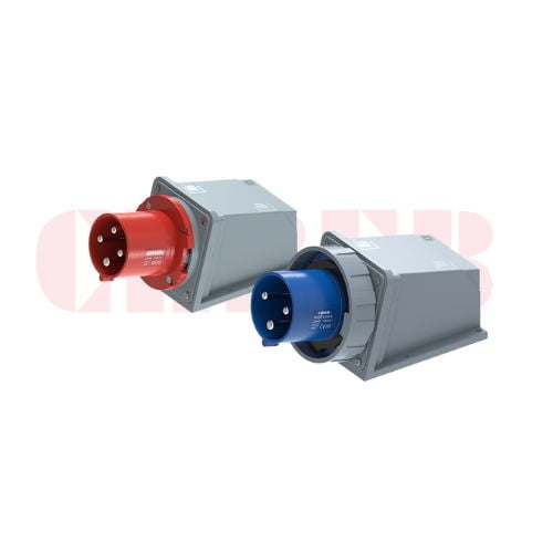 32A 5P IEC 60309 Panel Mounted Industrial Plug, 400V, IP44