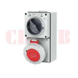 16A 4-Pin Socket with Rotary Switch, IP67, 400V, IEC Industrial Socket with Isolator