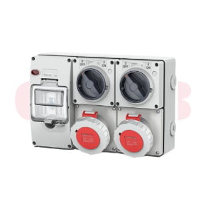 16A 3-Pin Socket Outlet Box with Switch, IP67, 230V, IEC Industrial Power Distribution Unit