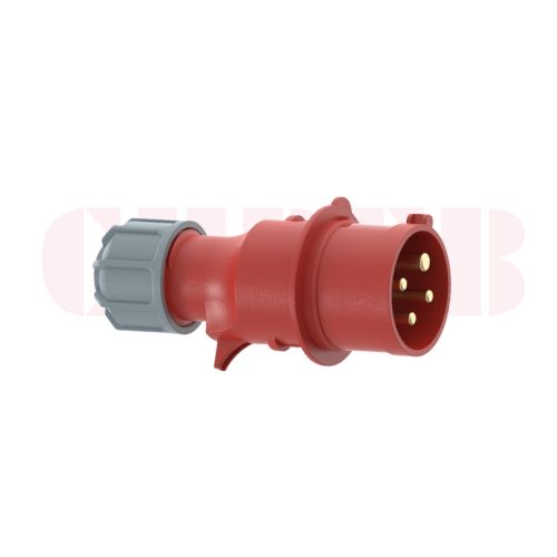 16A 4-Pin Industrial Plug, IP44, 400V (6H)