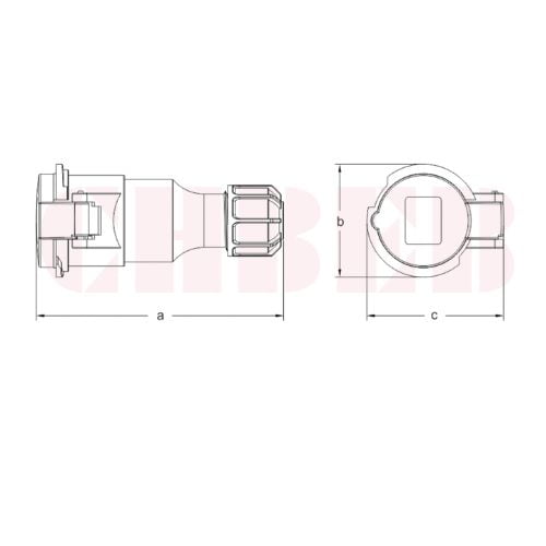 16A 3P IEC 60309 Industrial Connector, 230V, IP44, Inline