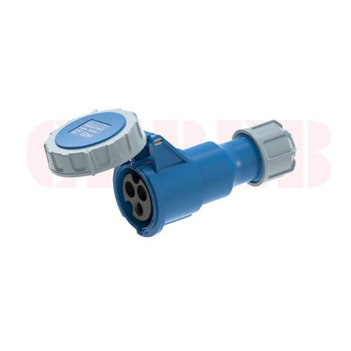 16A 3P IEC 60309 Industrial Connector, 230V, IP67, Inline