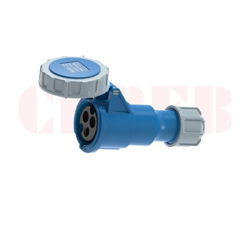 16A 3P IEC 60309 Industrial Connector, 230V, IP67, Inline