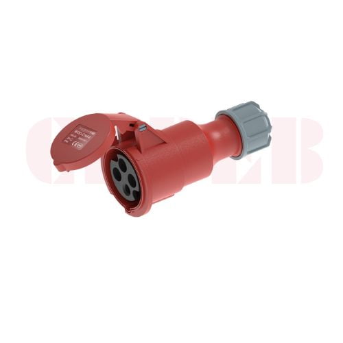16A 4P IEC 60309 Industrial Connector, 400V, IP44, Inline
