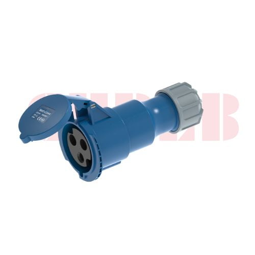 32A 3P IEC 60309 Industrial Connector, 230V, IP44, Inline