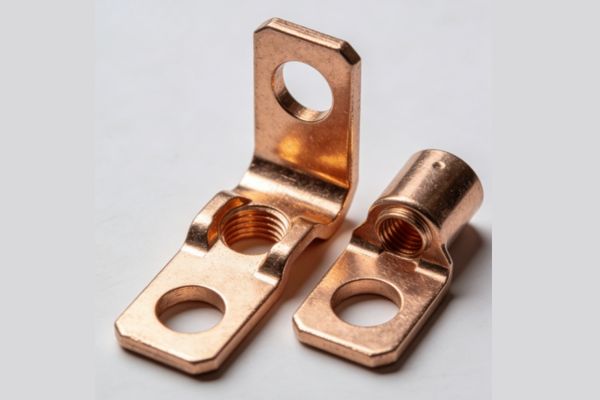 Close-up of a high-purity copper terminal for a connector