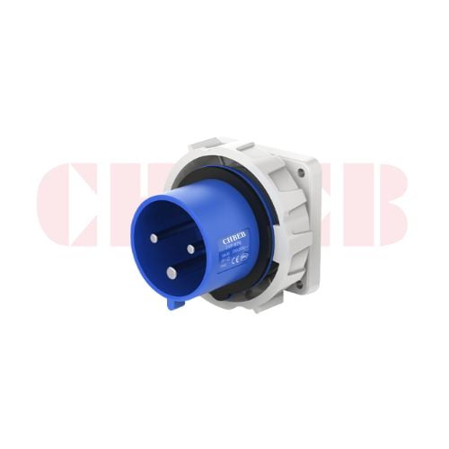 16A 3-Pin Appliance Inlet, IP67, 230V, IEC 60309 Blue Panel Mounted Device Inlet (6h)