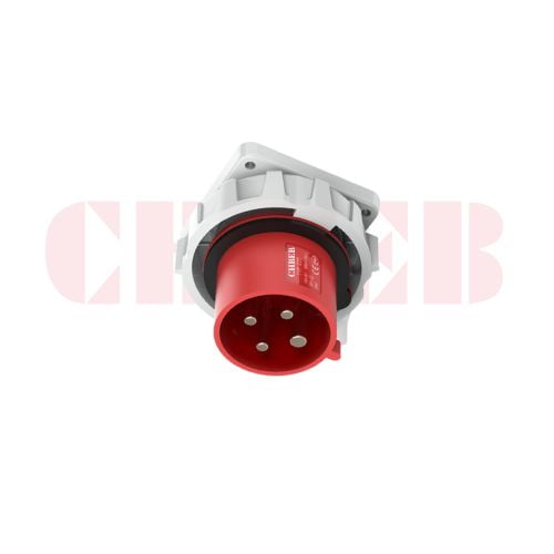 16A 4-Pin Appliance Inlet, IP67, 400V, IEC 60309 Red Panel Mounted Device Inlet (6h)