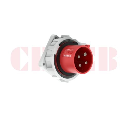 16A 4-Pin Appliance Inlet, IP67, 400V, IEC 60309 Red Panel Mounted Device Inlet (6h)