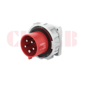 16A 5-Pin Appliance Inlet, IP67, 400V, IEC 60309 Red Panel Mounted Device Inlet (6h)