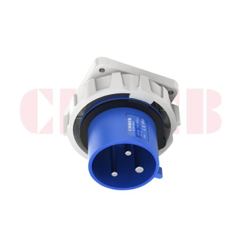 32A 3-Pin Appliance Inlet, IP67, 230V, IEC 60309 Blue Panel Mounted Device Inlet (6h)