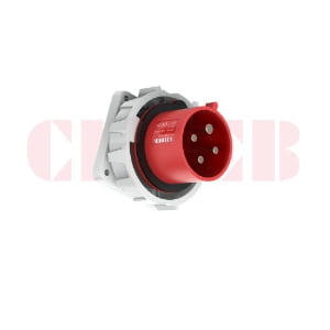 32A 4-Pin Appliance Inlet, IP67, 400V, IEC 60309 Red Panel Mounted Device Inlet (6h)