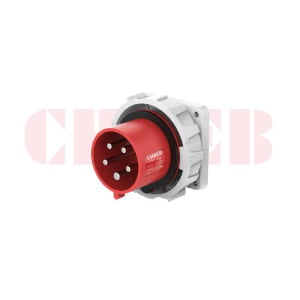 32A 5-Pin Appliance Inlet, IP67, 400V, IEC 60309 Red Panel Mounted Device Inlet (6h)