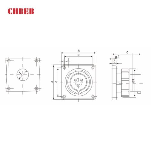 32A 5-Pin Appliance Inlet, IP67, 400V, IEC 60309 Red Panel Mounted Device Inlet (6h)