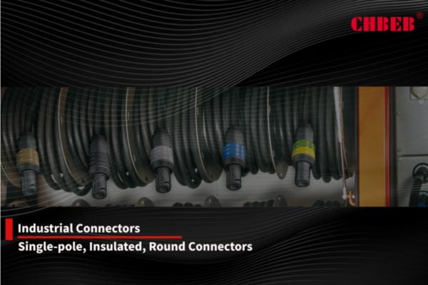 Single-pole insulated round connectors for industrial power