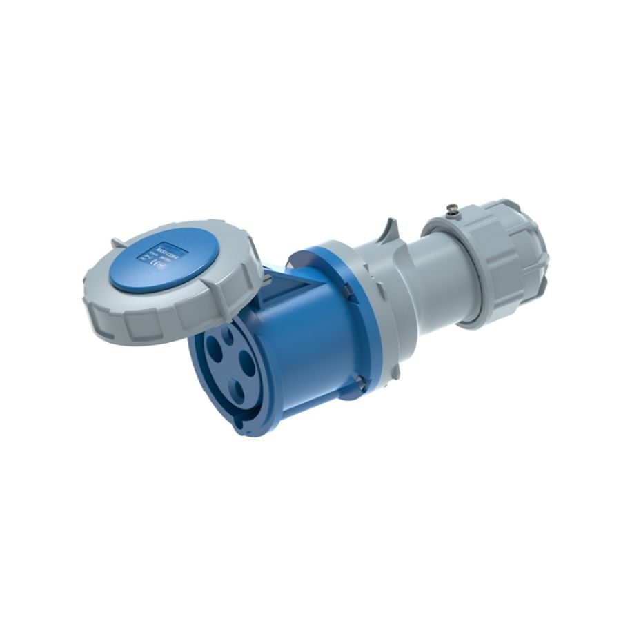 63A 3P IEC 60309 Industrial Connector, 230V, IP67, Inline