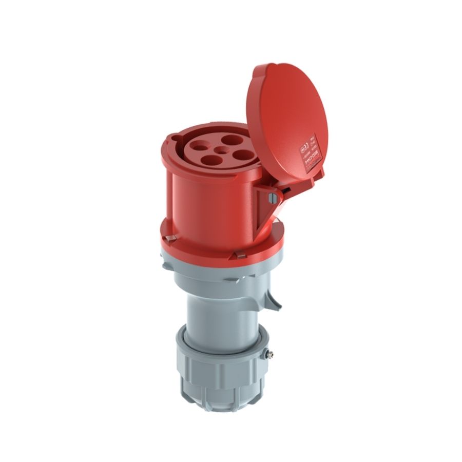 63A 4P IEC 60309 Industrial Connector, 400V, IP44, Inline