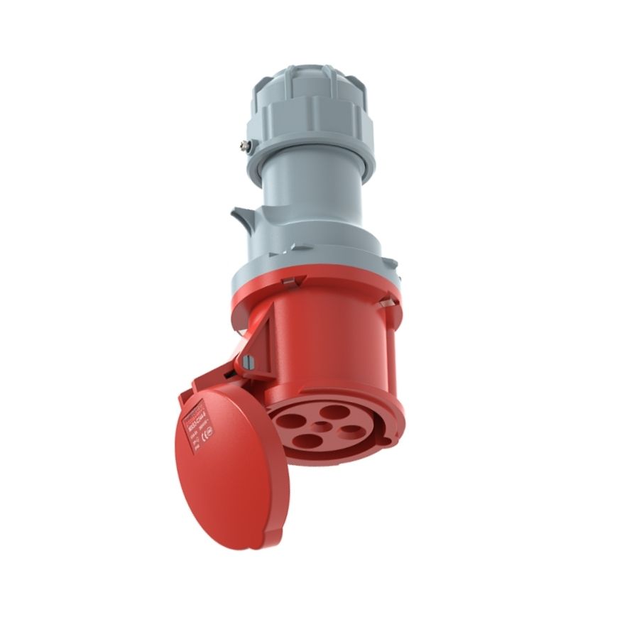 63A 4P IEC 60309 Industrial Connector, 400V, IP44, Inline