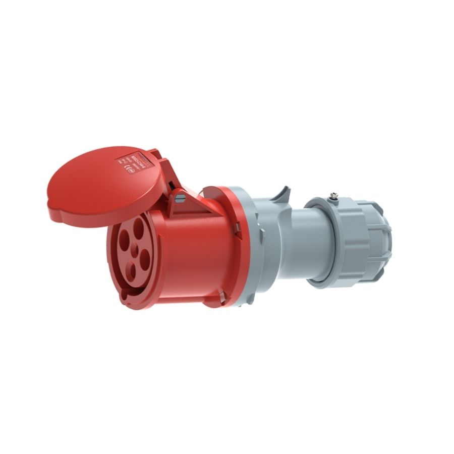 63A 4P IEC 60309 Industrial Connector, 400V, IP44, Inline