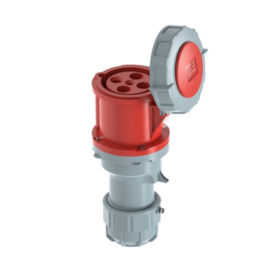 63A 4P IEC 60309 Industrial Connector, 400V, IP67, Inline