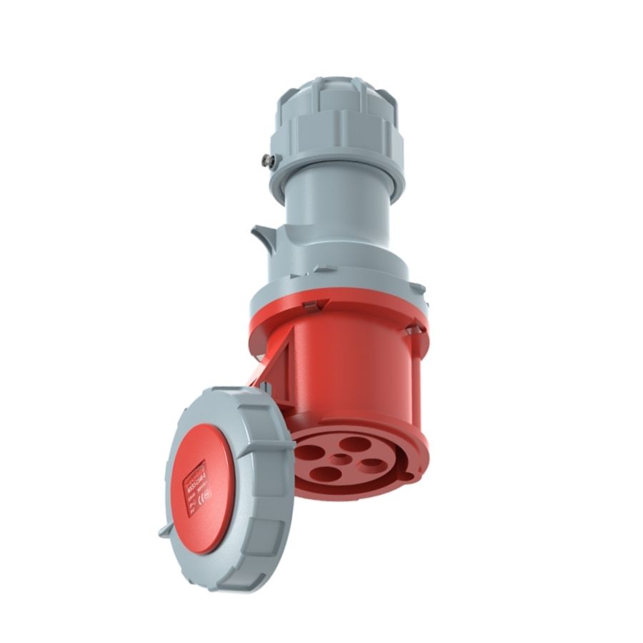 63A 4P IEC 60309 Industrial Connector, 400V, IP67, Inline