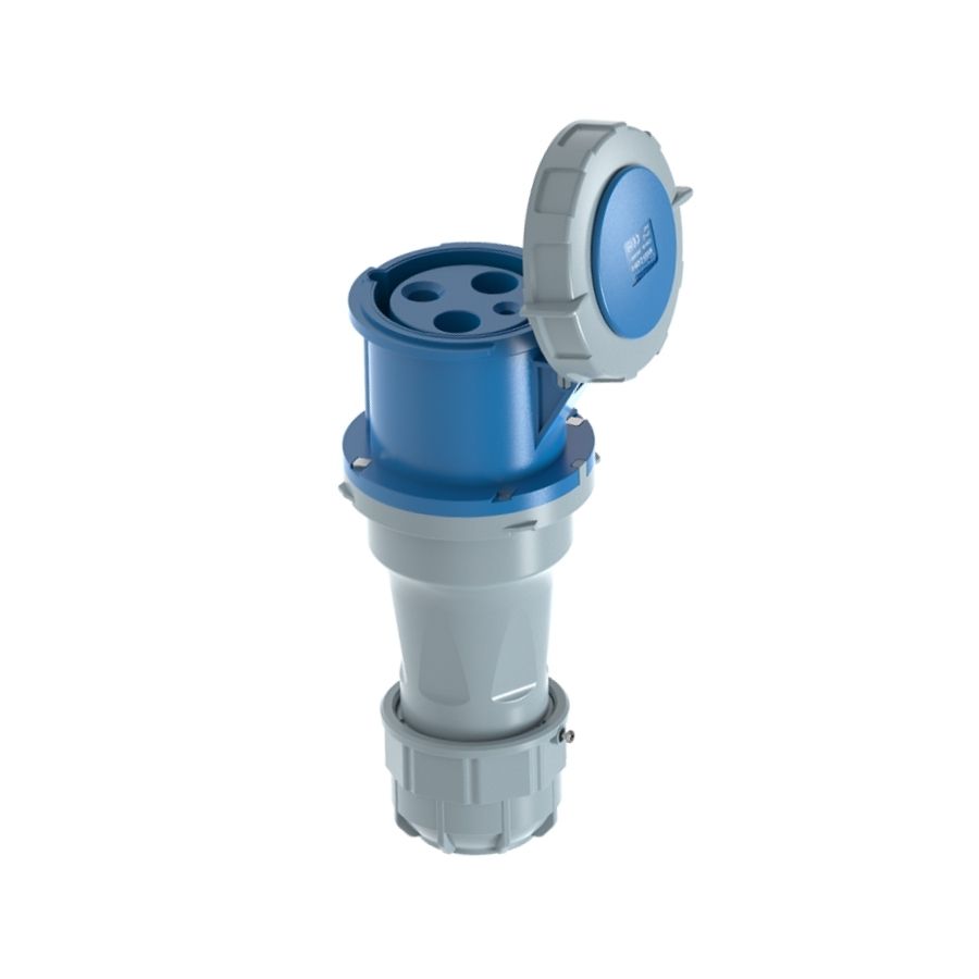 125A 3P IEC 60309 Industrial Connector, 230V, IP67, Inline