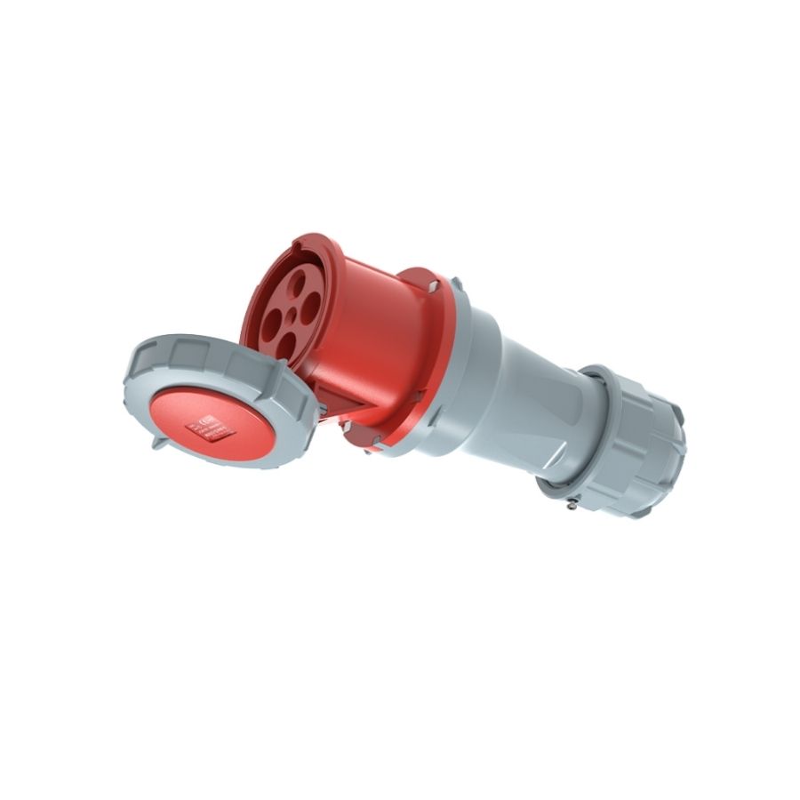 125A 4P IEC 60309 Industrial Connector, 400V, IP67, Inline