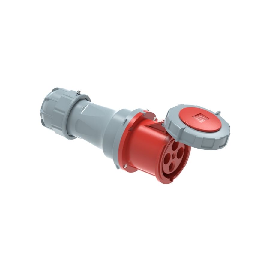 125A 4P IEC 60309 Industrial Connector, 400V, IP67, Inline