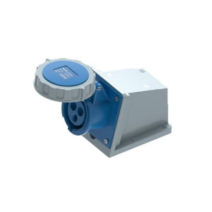 16A 3-Pin Waterproof Enclosed Industrial Socket, IP67, 230V, IEC 60309 Blue CEE Socket (6h)