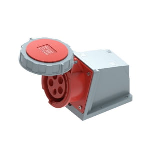 16A 5-Pin Waterproof Enclosed Industrial Socket, IP67, 400V, IEC 60309 Red CEE Socket (6h)